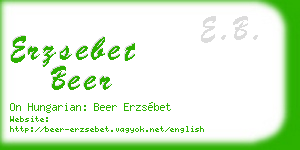 erzsebet beer business card